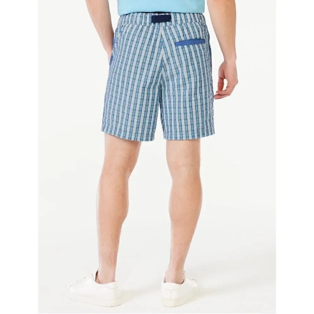 Men’s Blocked Seersucker Lightweight Comfy Shorts Size XXXL (48-50)